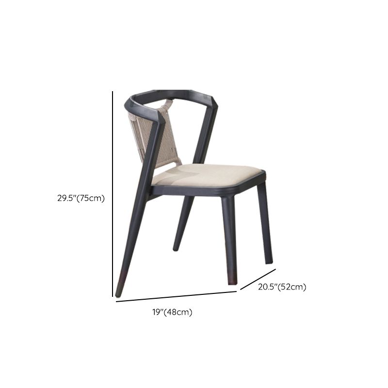 Tropical Rattan Gray Armed Chairs with Arm Patio Dining Chair