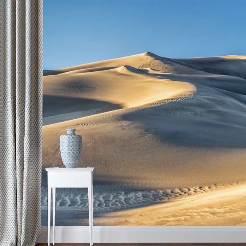 Curvaceous Sand Dune Wallpaper Mural Living Room Desert Scenery Wall Covering, Custom Made