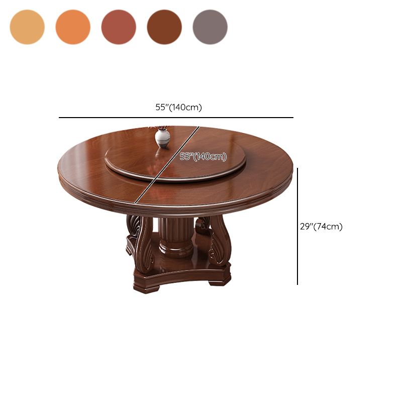 Traditional Solid Wood Dining Table Round Dinner Table for Dining Room