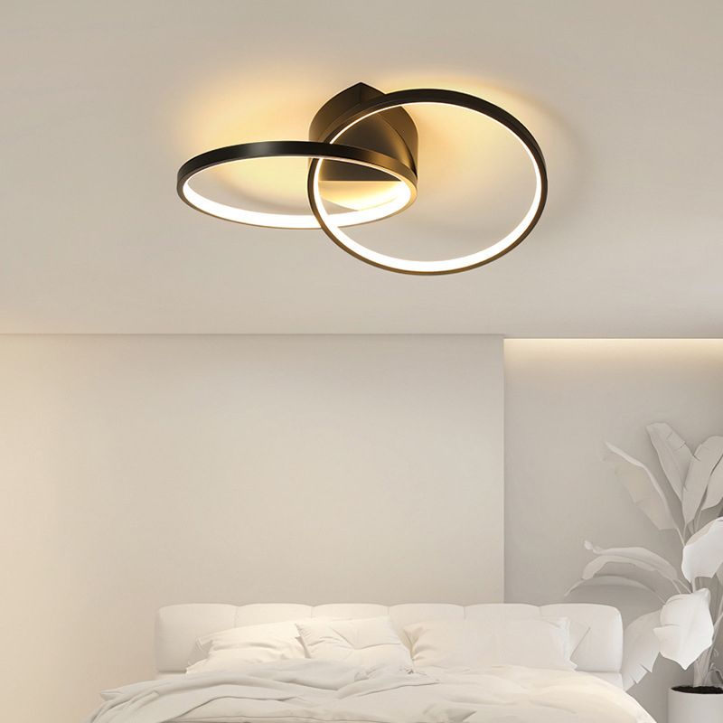 2-Ring Ceiling Light Stylish Modern Acrylic LED Semi Flush Mount Light