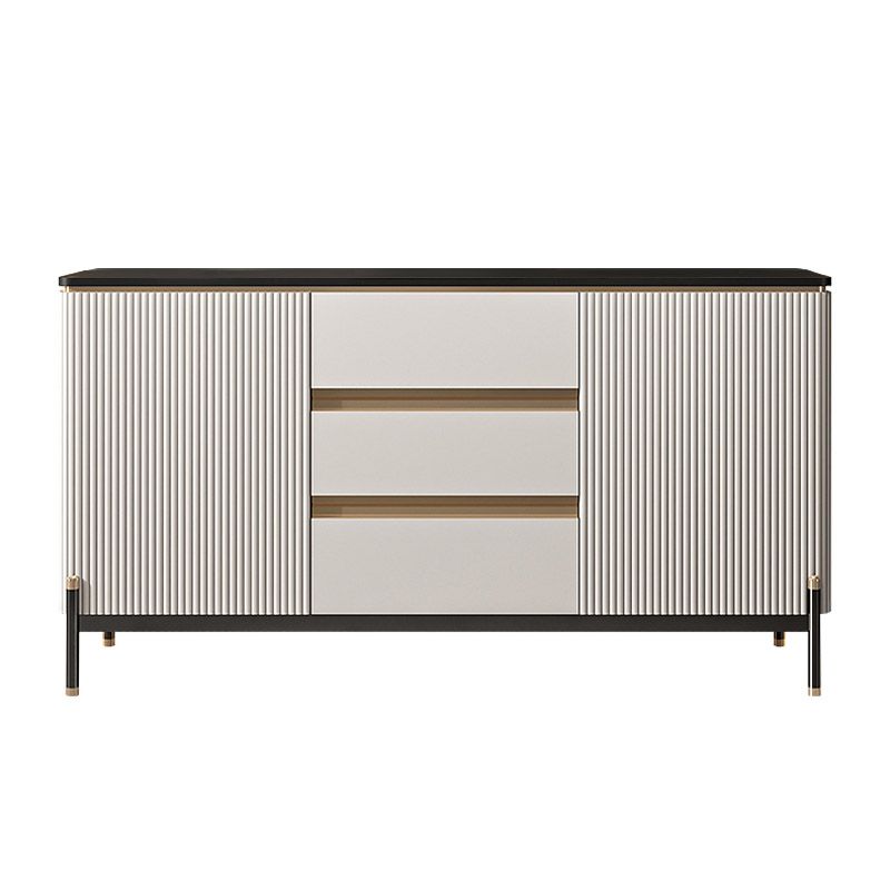 Stone Buffet Server Modern Style Side Board with Cabinets and Drawers