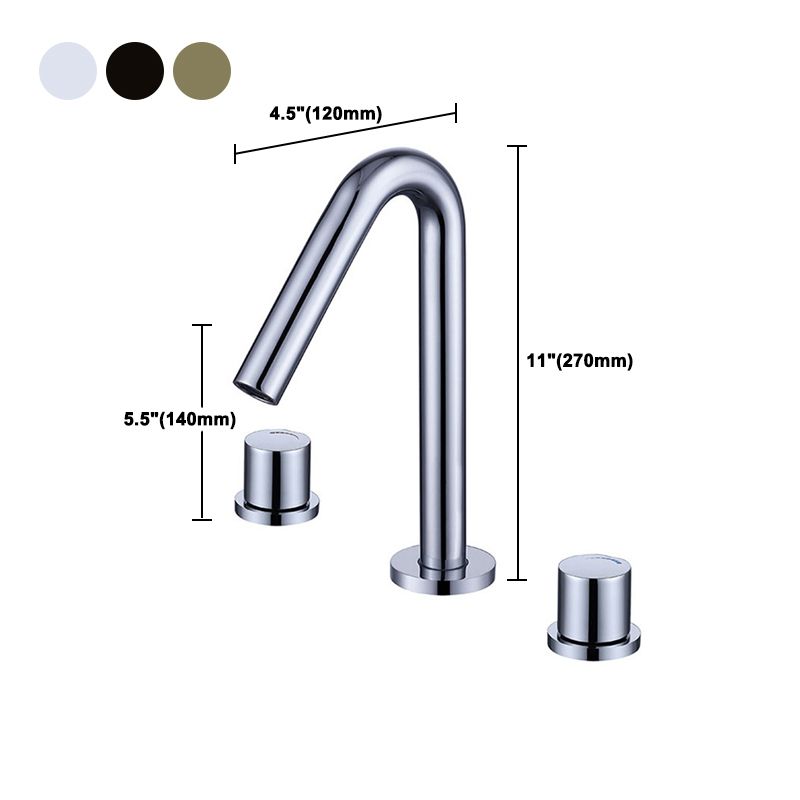 Circular 2-Handle Bathroom Faucet with Copper 3-Hole Widespread Bathroom Sink Faucet