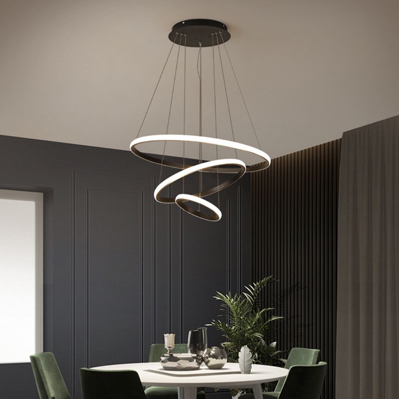 Modern Ring Shape Chandelier Light Fixtures Restaurant Hanging Chandelier for Sitting Room