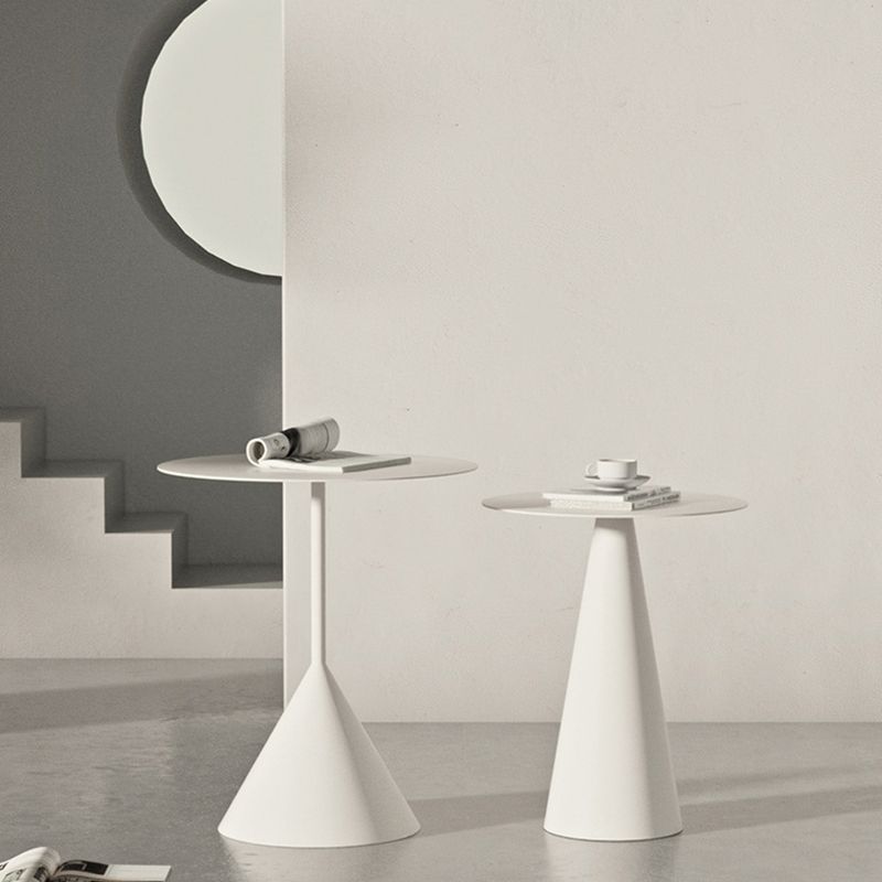 Mid-century Modern Style Round Metal Table with Pedestal Base Coffee Table
