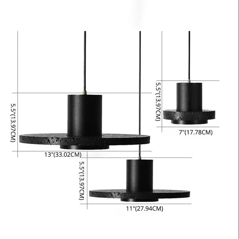 Black Hat Stone Hanging Light Nordic Creative 1 Light Restaurant Ceiling Pendant Lamp