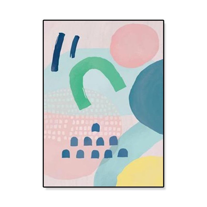 Modern Illustration Abstract Art Print Canvas Textured Pastel Wall Decor for Home