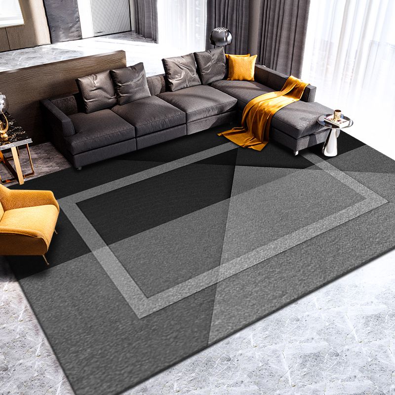 Novelty Parlor Rug Multi Color Geometric Patterned Indoor Rug Cotton Blend Non-Slip Pet Friendly Carpet