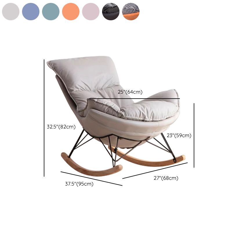 Leisure Glider Chair Pure Color Water Resistant Faux Leather Chair with Ottoman