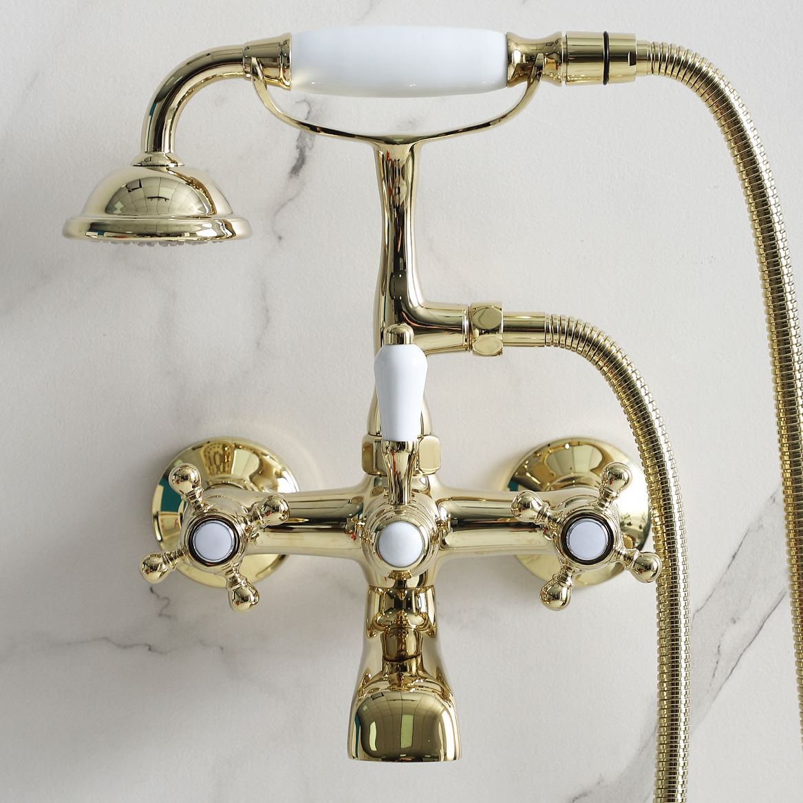 Glam Retro Wall Mounted Metal Claw Foot Tub Faucet Trim Low Arc Claw Foot Tub Faucet