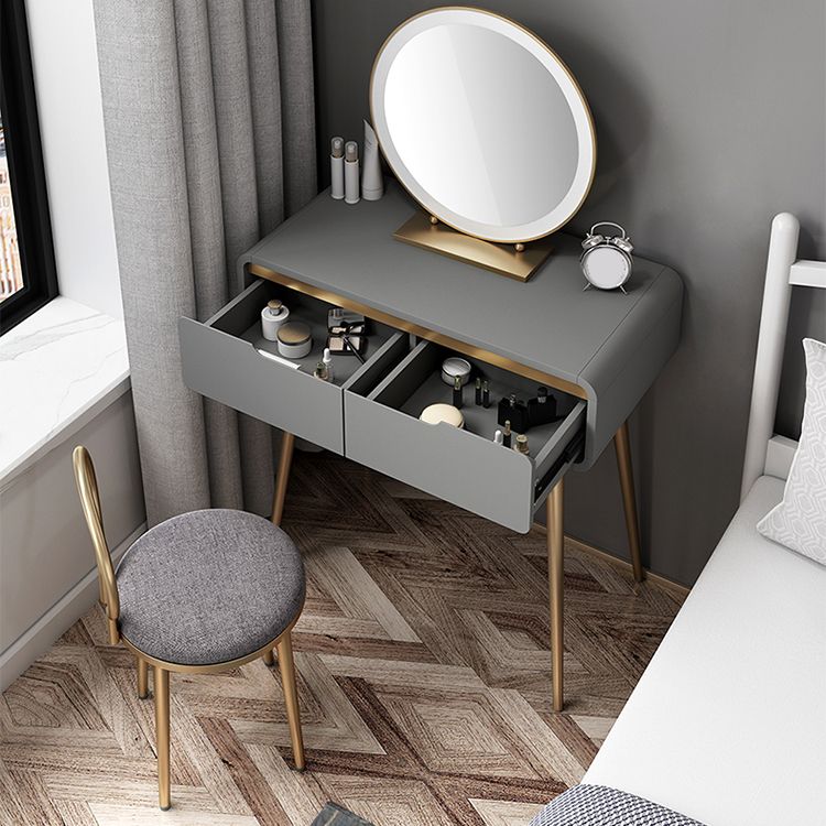 31.5" Height White/ Grey Wood Top Make-up Vanity with Drawer for Bedroom