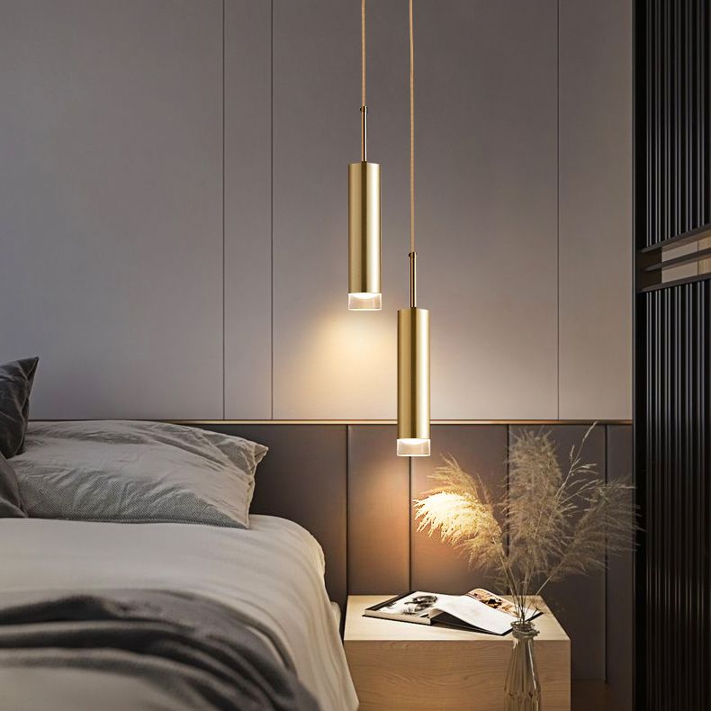Lampe suspendue à LED cylindroïde en aluminium dans la simplicité moderne pendentif acrylique pour les espaces intérieurs