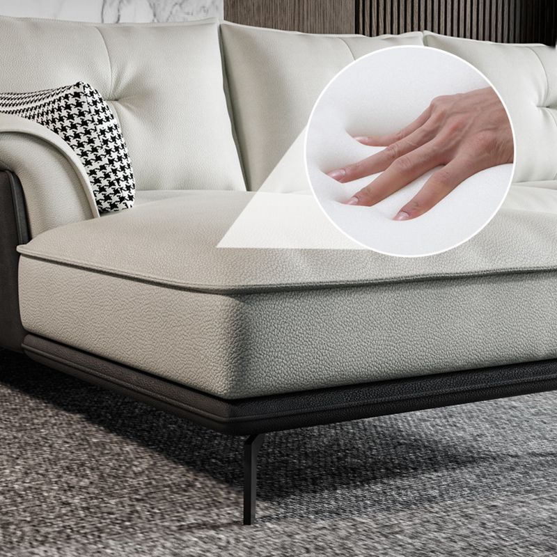 Black 4-seat Flared Arm Sectional Pillow Back Stain-resistant Sectional