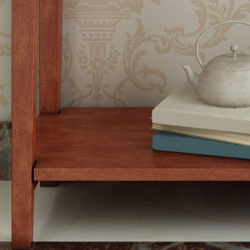 Solid Wood Rectangle Console Table 31.1-inch Tall Accent Table with 2 Shelves