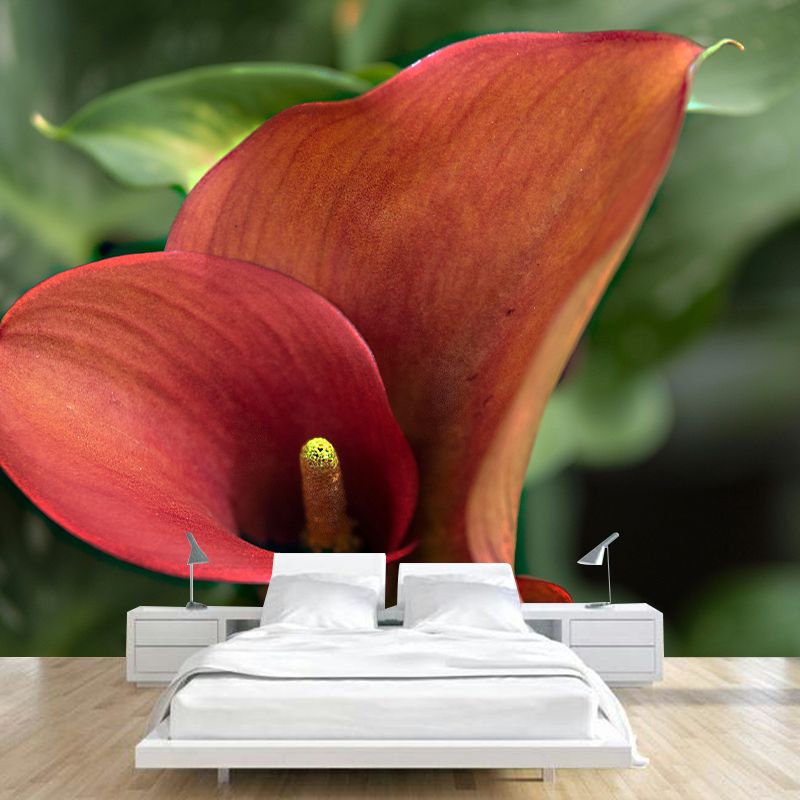 Flamingo Flower Mural Decal Modern Style Moisture Resistant for Sitting Room