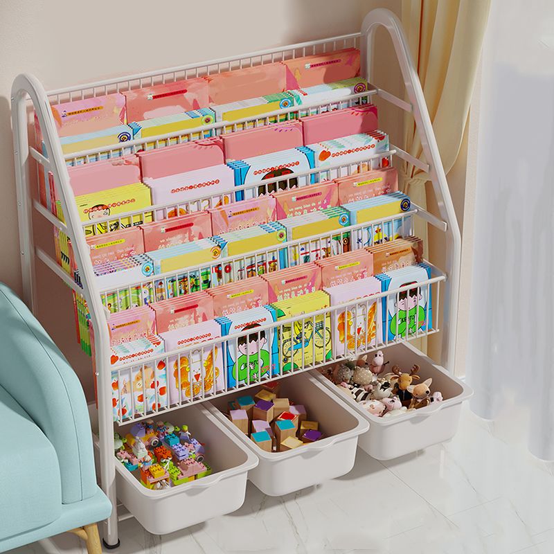 Metal Closed Back Bookshelf Standard Shelves Included Bookcase for Study Room