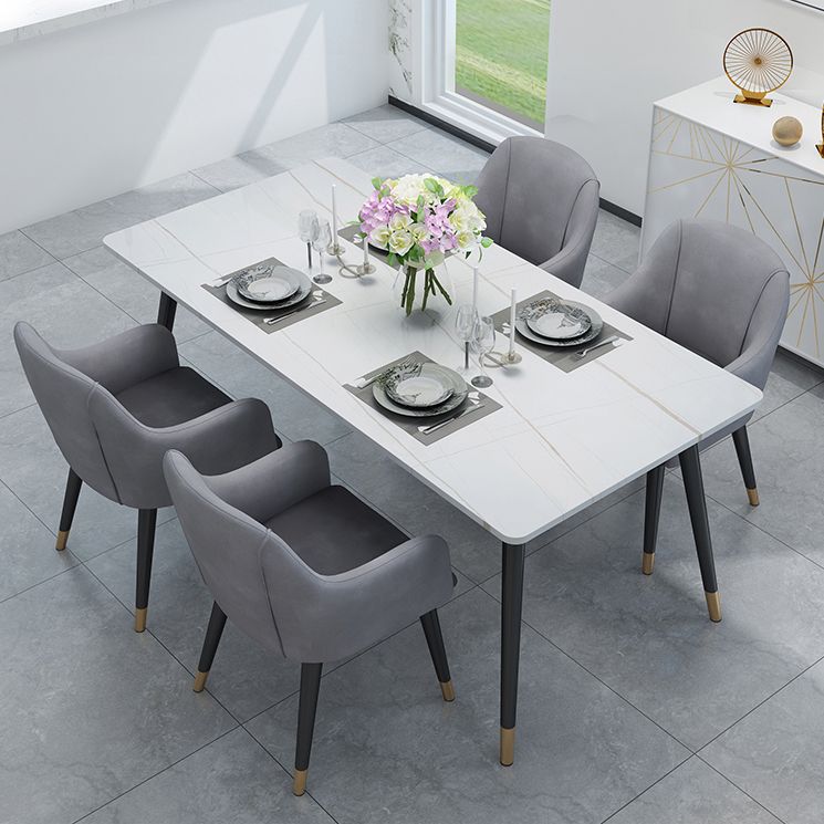 Mesa de piedra de 4 pies Rectangle Matte Mesa de comedor para restaurante para restaurante