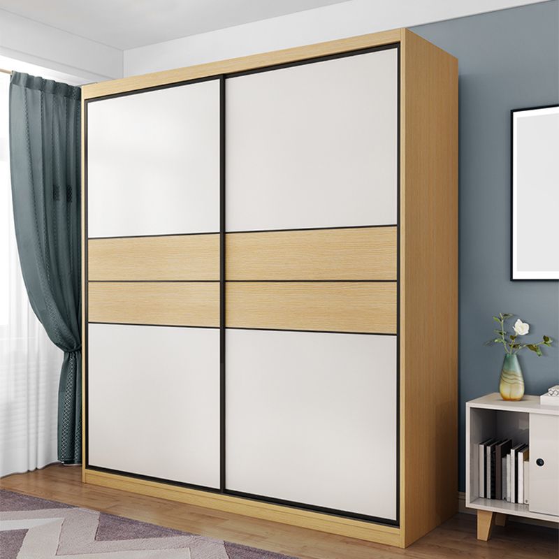 Wooden Wardrobe Armoire with Drawer Modern Wardrobe Closet - 63"L x 23.6"W x 82.9"H