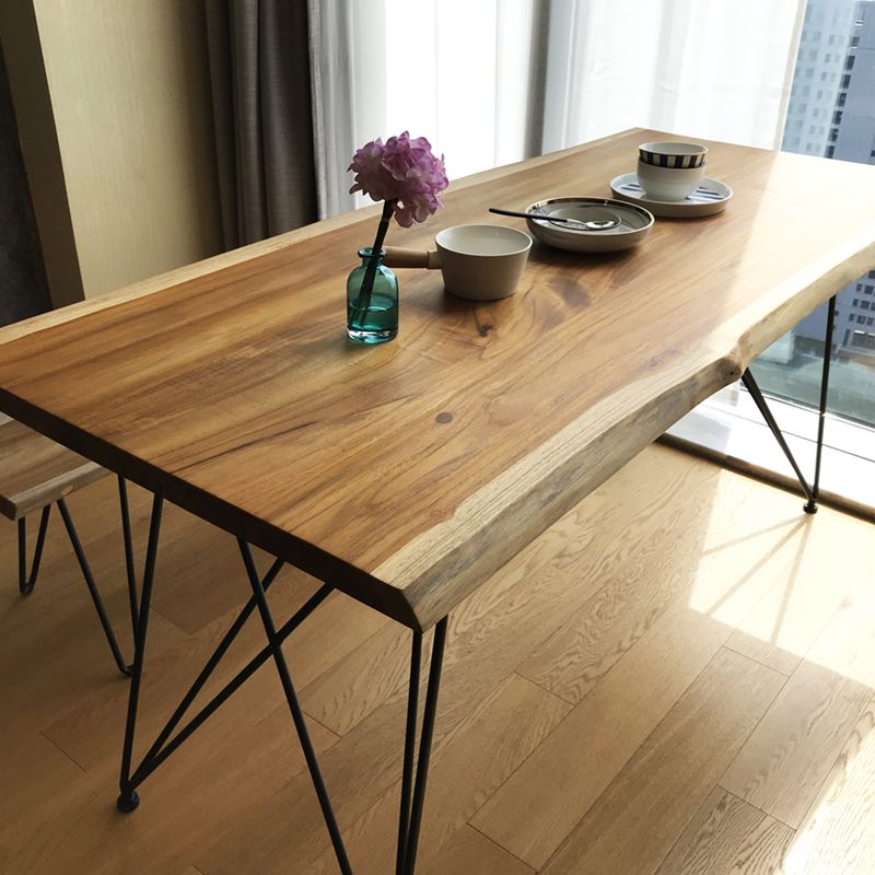 Wooden Table Industrial Style Simple Family Rectangular Dining Table