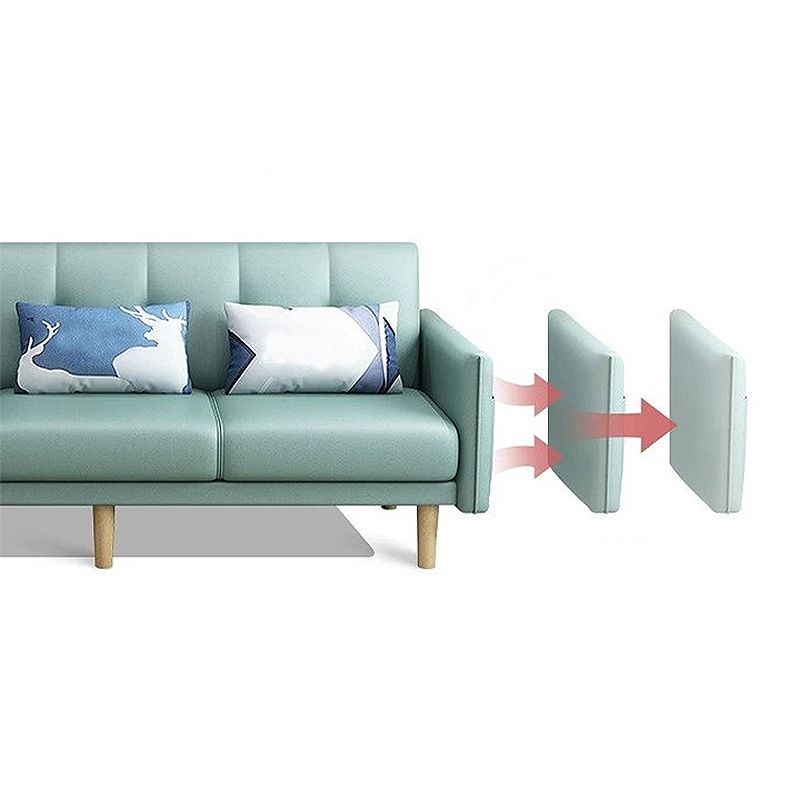 Modern Faux Leather Straight Arm Sectional with Ottoman Included and Storage