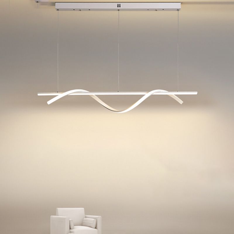 Simple Island Lamp Modern LED Island Hanging Lamp with Silica Gel Shade for Dining Room