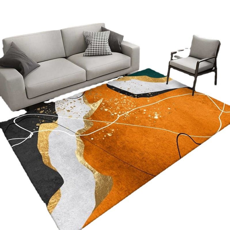 Modern Carpet Creative Abstract Pattern Carpet Polyester Area Rug with Non-Slip Backing
