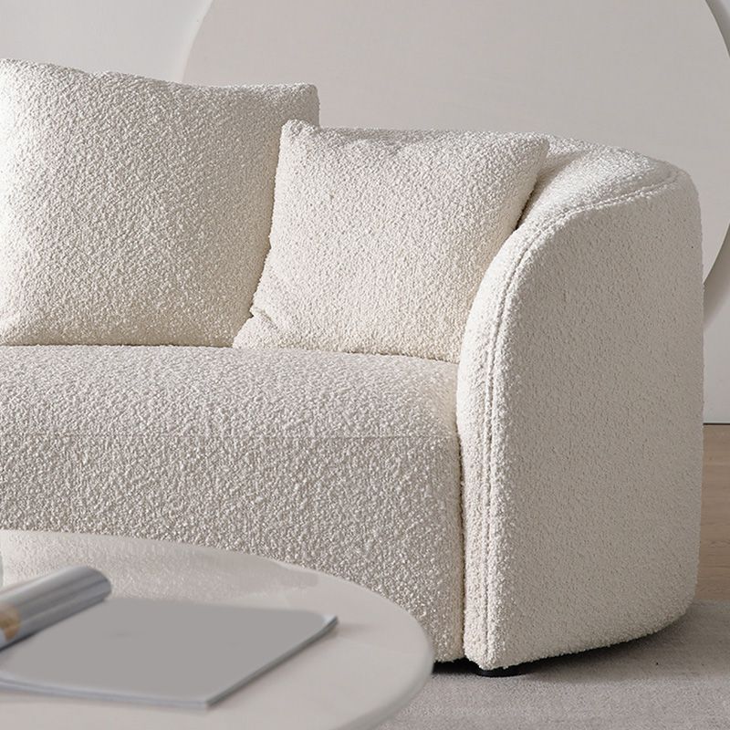 Scandinavian Beige Curved Sectional for Apartment and Living Room