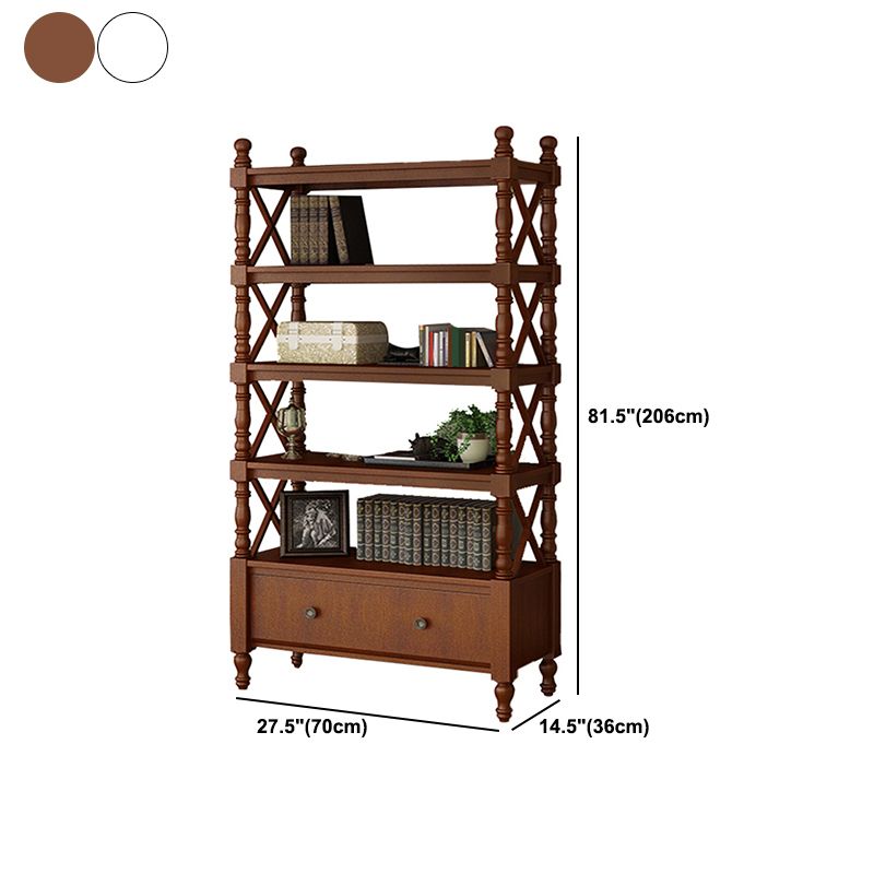 Nordic Wooden Open Back Bookshelf Etagere Bookshelf with Drawers