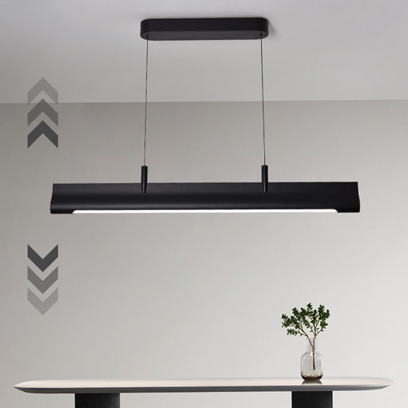 Modern Style Rectangular Shape Island Pendant Metal 1 Light Island Lighting for Bedroom