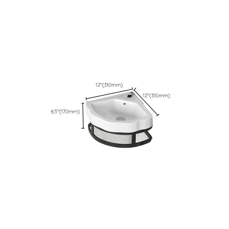 Contemporary Bathroom Sink with Pop-Up Drain Resin Specialty Wall Mount Bathroom Sink