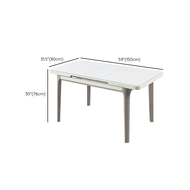 White Rectangular Dinette Table Set 1/5 Pieces Modern Dining Set