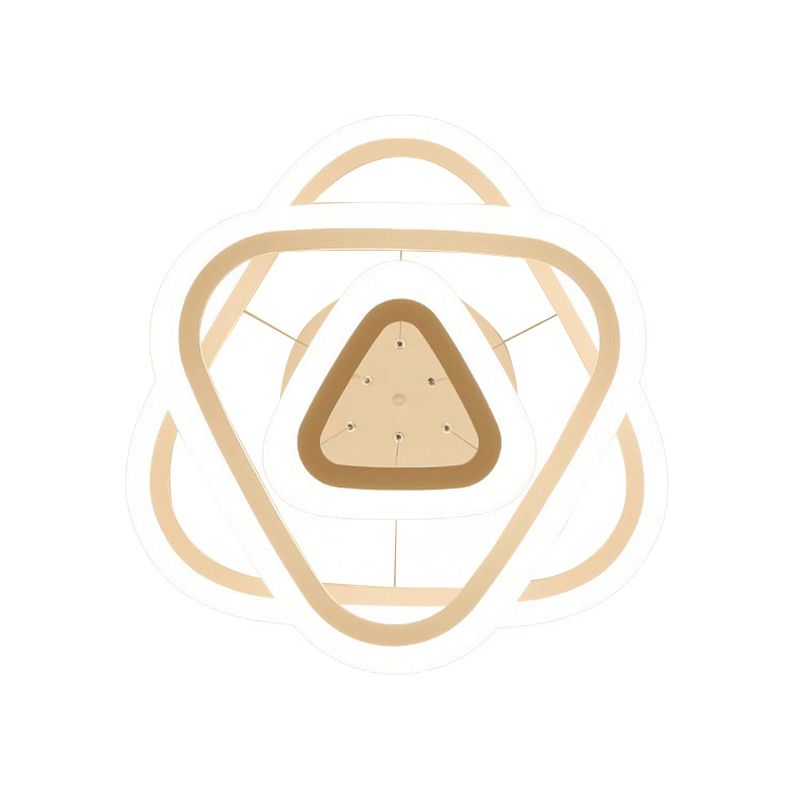 Triangle Restaurant Deckenheizanhänger Leuchtmetall minimalistische LED -Kronleuchter in Weiß