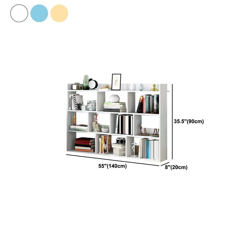 Open Wooden Bookcase Modern Home Living Room Lattice Bookshelf