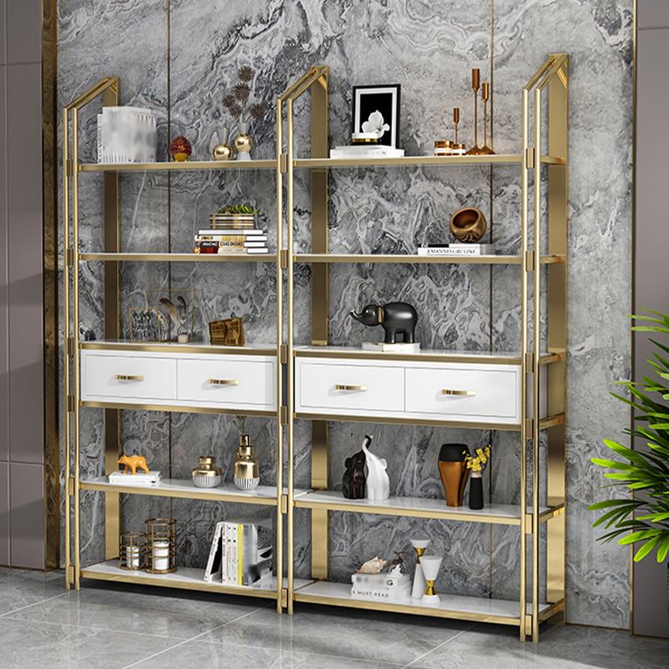 11.81 "W libreria aperta in stile glam in stile per la sala d'origine dello studio Home Office