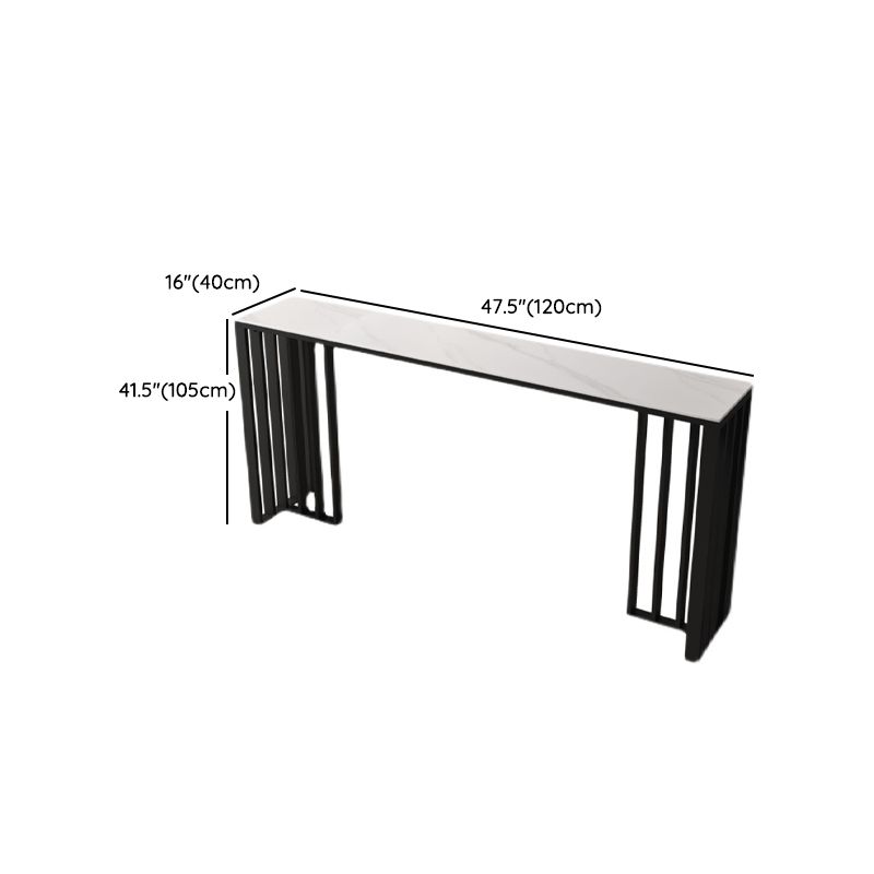 Modern Sintered Stone 1/2/4 Pieces Bar Table Set Rectangle Bar Table with Metal Legs