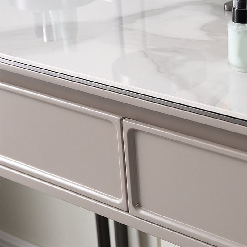 Minimalist Stone Top Vanity Table Modern Makeup Counter with 4 Drawers