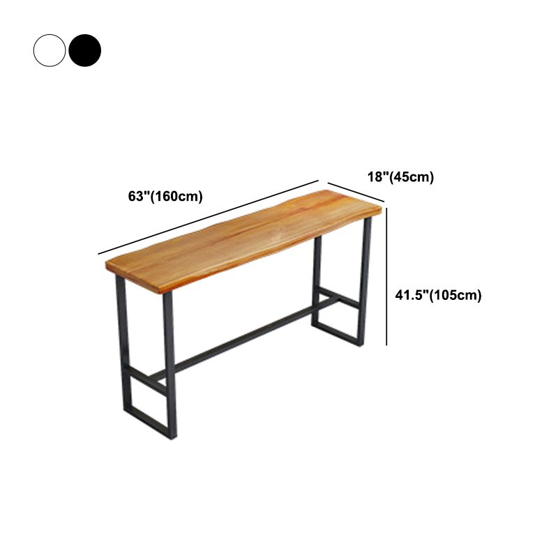 Rectangle Wood Bar Dining Table Contemporary Bar Table with Trestle Base