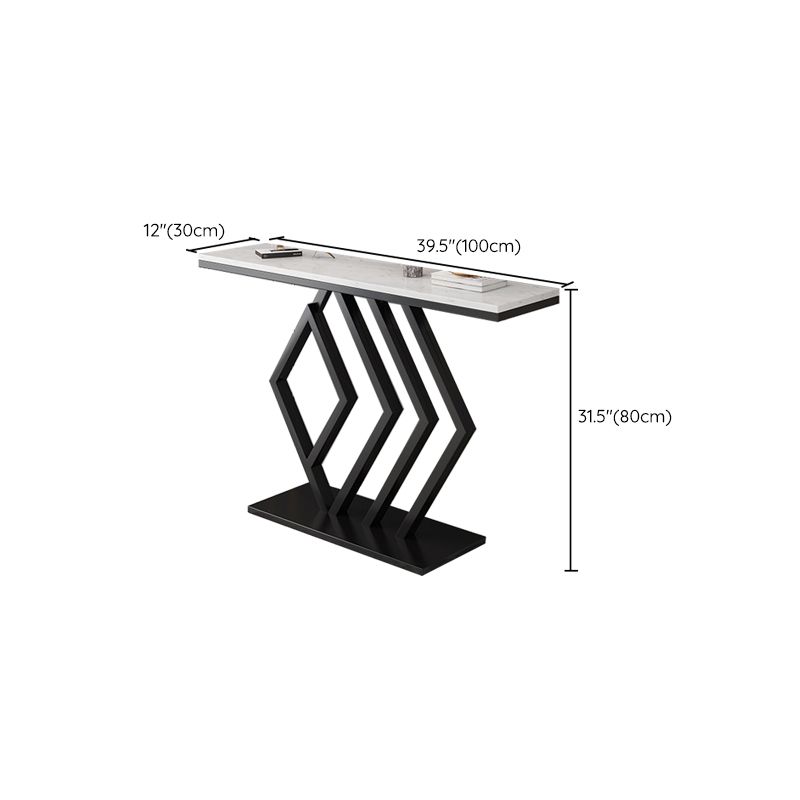 Modern Console Accent Table Antique Finish Console Sofa Table in Marble