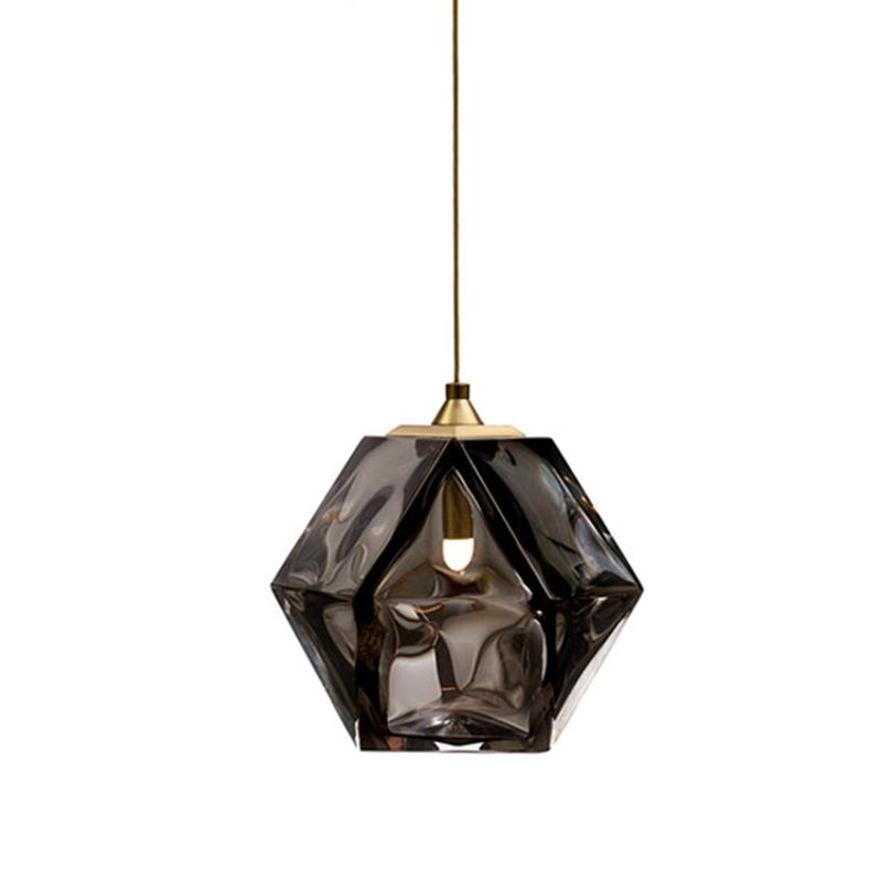 Geometric Hanging Light Nordic Glass Pendent Lighting Fixture for Sitting Room