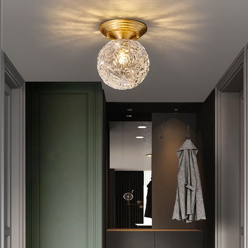 Modern Style Spherical Shape Ceiling Light Glass 1 Light Ceiling Light for Restaurant