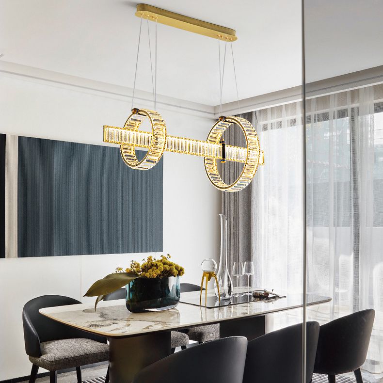Contemporary Island Light Fixtures Crystal Hanging Lamp for Dining Room