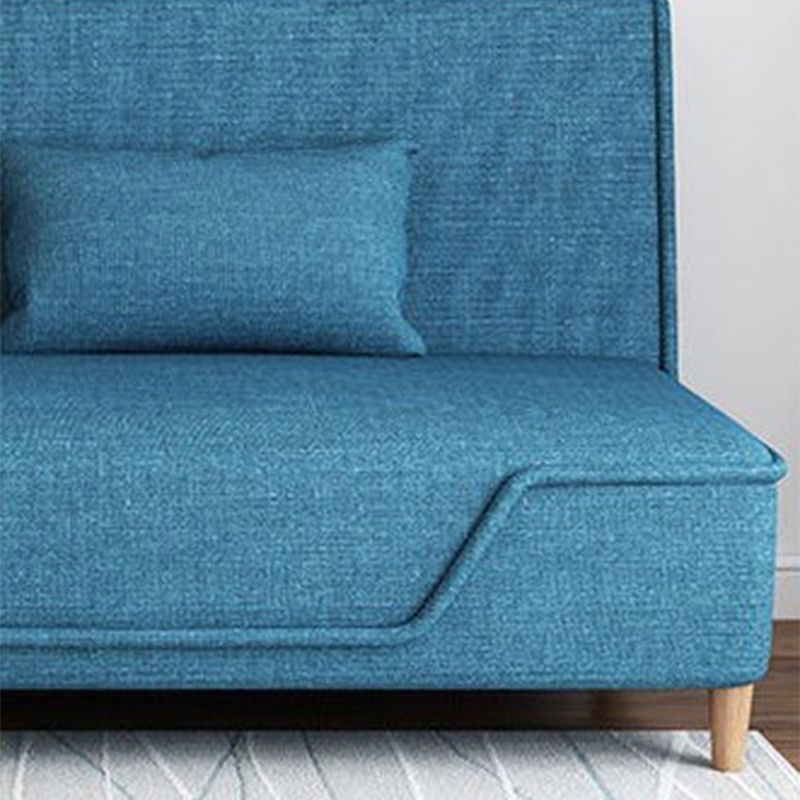 Linen Blend Contemporary Armless Sofa with Storage Bag Convertible Sofa for Living Room
