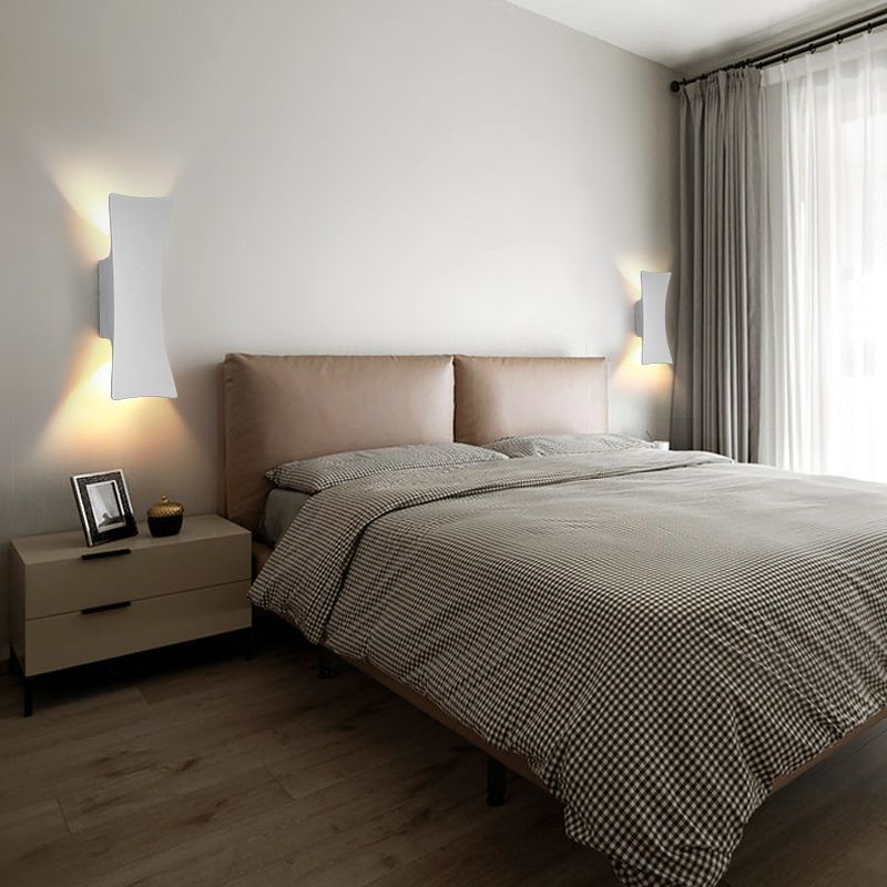 2-Light White/Black Modernism Wall Mounted Sconce Metal Shaded Wall Light