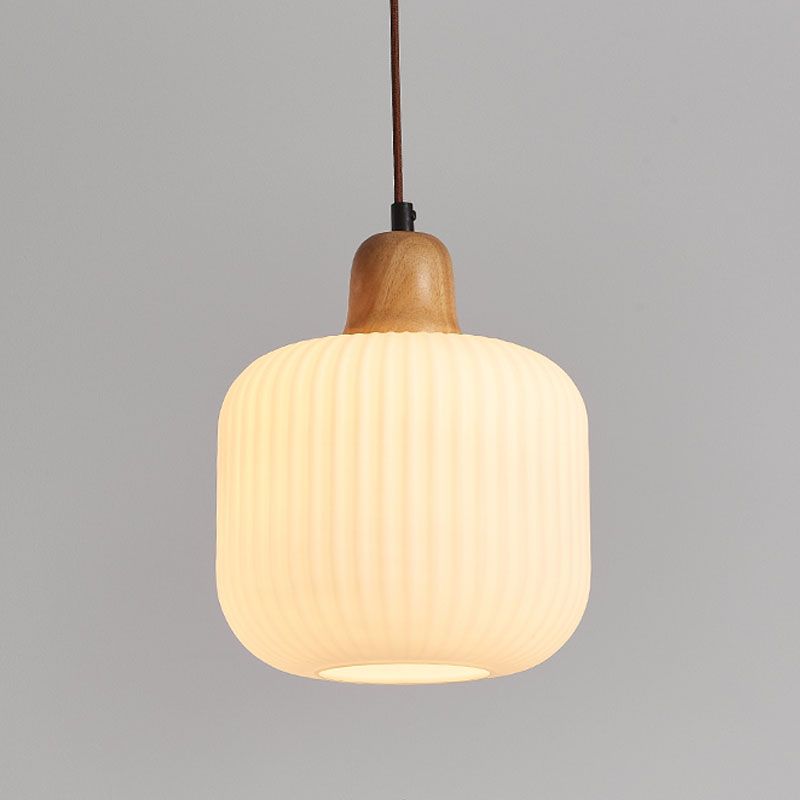 Wit Rubberwood Hanglampverlichtingsarmaturen Moderne Lantern Suspension Lamp voor restaurant