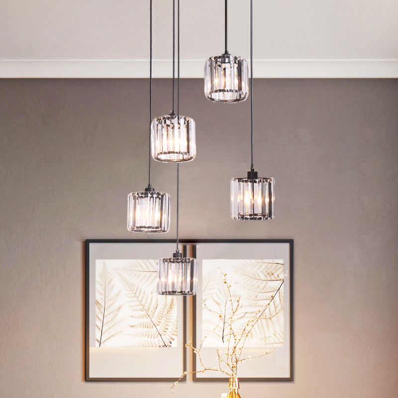 Geometrischer Schattenstreppenhänke Lichtglas zeitgenössischer Multi -Licht -Anhänger