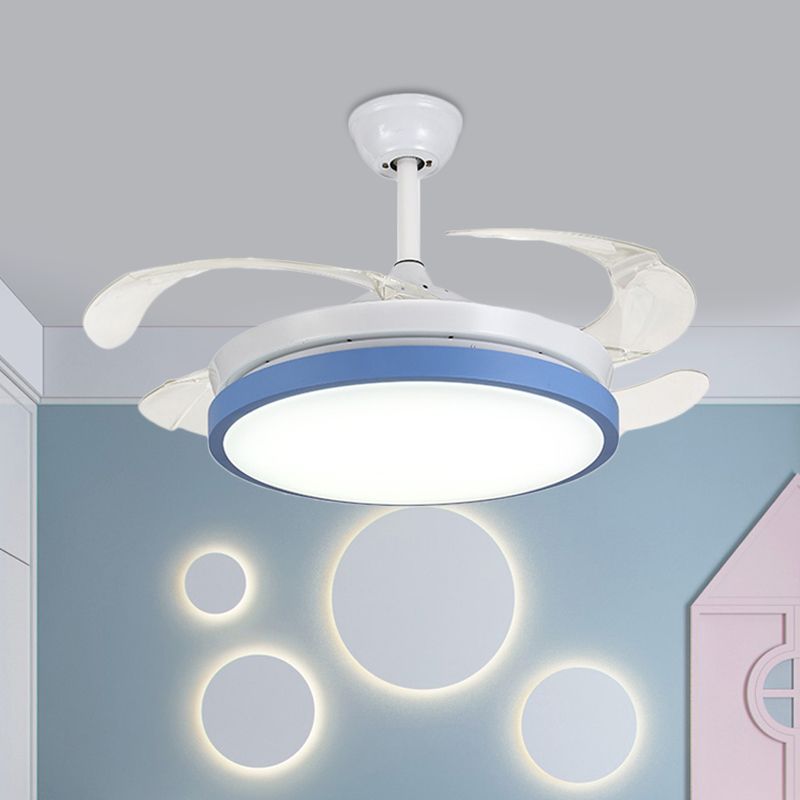 Circular Acrylique Semi Flush Plafond Lampadaire rose moderne / bleu / jaune 42,5 "W LED PRENDANT PRENDANT LEV