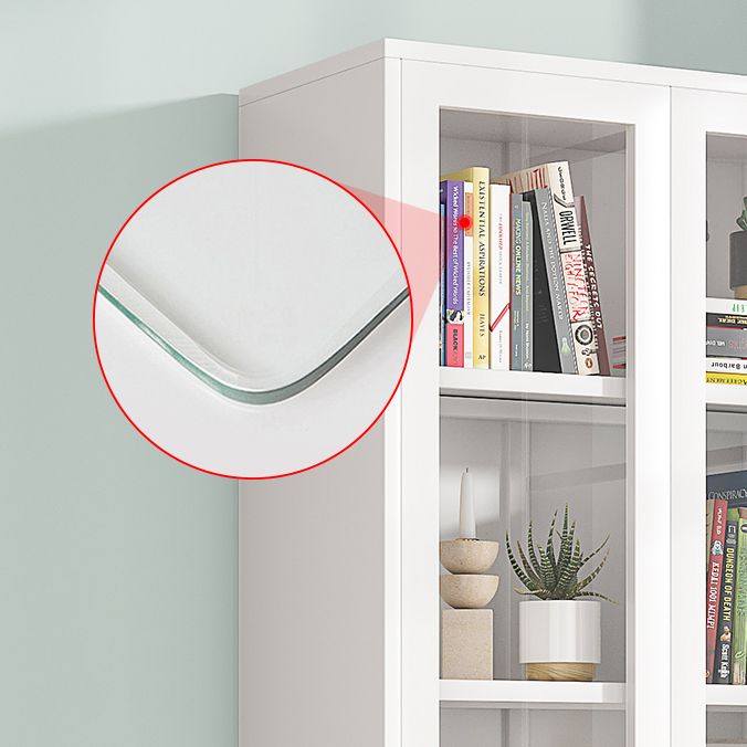 66.93"H Bookshelf Scandinavian Style Bookcase for Study Room with Door