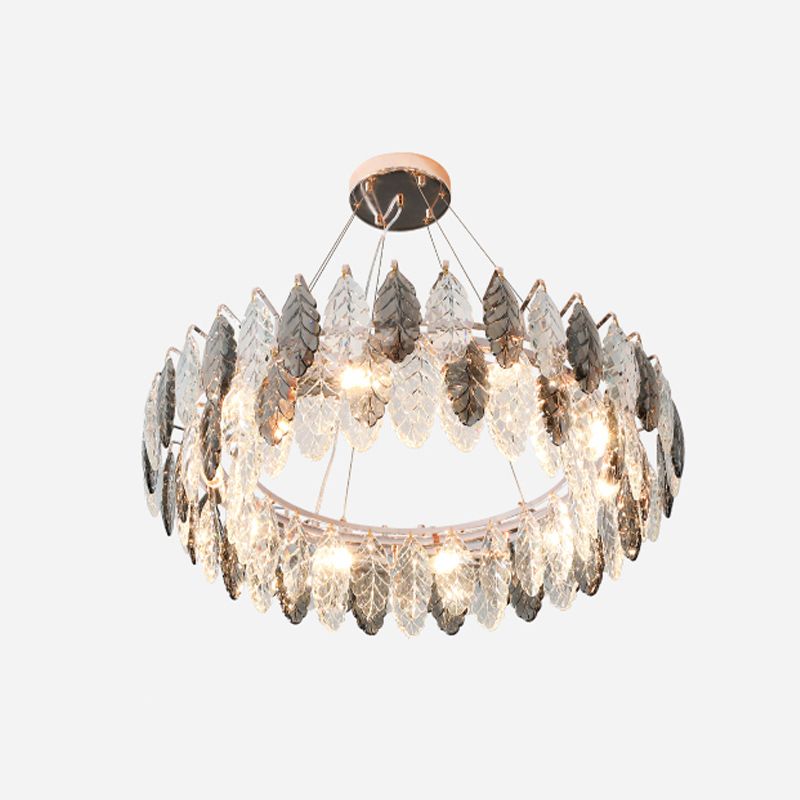 Luci a sospensione geometrica Modern Crystal Crystal Apparecchiatura dell'illuminazione a sospensione in grigio per soggiorno