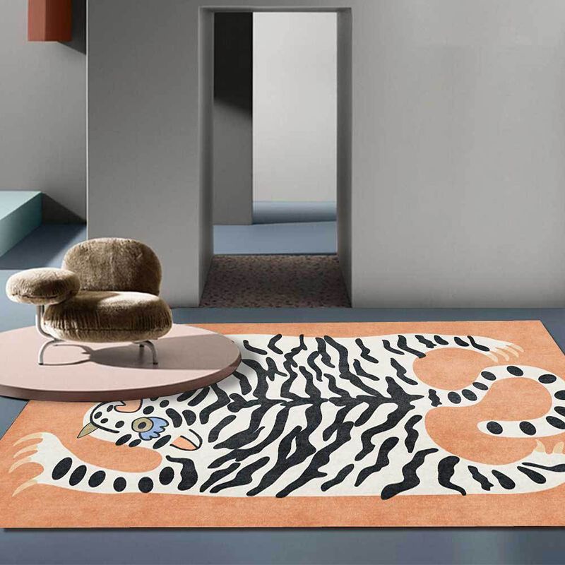 Individuality Animal Print Rug Decorative Modern Indoor Carpet Polyester Friendly Washable Carpet for Living Room