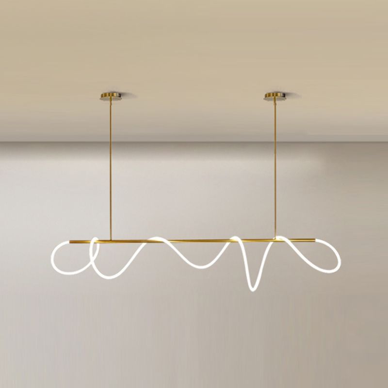 Contemporary Style Linear Hanging Pendant Light Silica Gel 1- Light Pendant Light Fixture