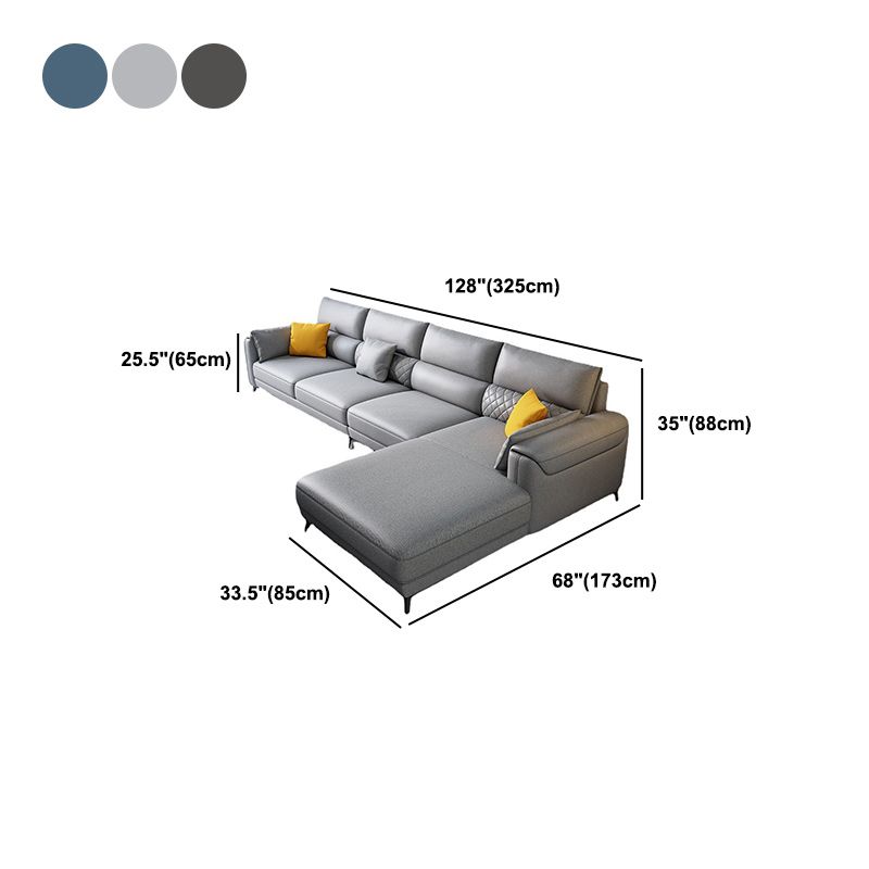 Faux leather Sectional Modern Stain-Resistant 4-Seater Sectional